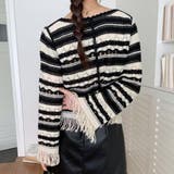 大人可愛いコーデを楽しめるアーガイルフリンジカーディガン ミニ丈 クロップド丈 | maison de LATIR | 詳細画像4