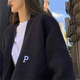 大人カジュアルスタイルにおすすめ!アルファベットロゴ入りニットカーディガン | maison de LATIR | 詳細画像4