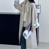 羽織るだけで大人っぽさ溢れるネックベルト付きトレンチロングコート ミドル丈 | maison de LATIR | 詳細画像2