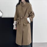 羽織るだけで大人っぽさ溢れるネックベルト付きトレンチロングコート ミドル丈 | maison de LATIR | 詳細画像5