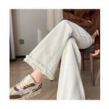 大人のこなれ感を演出する裾フリンジワイドデニムパンツ 切りっぱなし ロングパンツ | maison de LATIR | 詳細画像9 