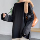 ブラック | ゆったりシルエットが可愛いオフショルデザインニット オフショルダー プルオーバー | maison de LATIR