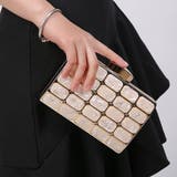 アイボリー | 華やかで存在感のあるスクエアパーティバッグ アクリルスクエアバッグ クラッチバッグ | maison de LATIR