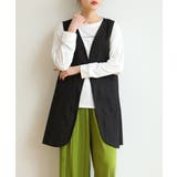 Vネックがお洒落なノーカラージレ チョッキ ロングベスト | maison de LATIR | 詳細画像6