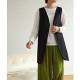 Vネックがお洒落なノーカラージレ チョッキ ロングベスト | maison de LATIR | 詳細画像7