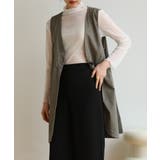 Vネックがお洒落なノーカラージレ チョッキ ロングベスト | maison de LATIR | 詳細画像11