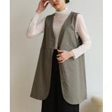 Vネックがお洒落なノーカラージレ チョッキ ロングベスト | maison de LATIR | 詳細画像12