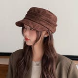 秋冬季節感をプラスできる大人スウェード調キャスケット 帽子 ハット | maison de LATIR | 詳細画像1