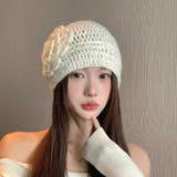 大人可愛いフラワーモチーフニットキャップ 春 ホーム | maison de LATIR | 詳細画像4 