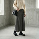 グレー | ほのかな光沢が上品な、細プリーツロングスカート レディース プリーツスカート | maison de LATIR