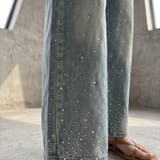 キラキラ輝くストーンが目を惹く、トレンドデニム デニムパンツ レディース | maison de LATIR | 詳細画像11