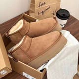 ボリュームソールでスタイルアップ、あったかショートムートンブーツ 厚底 4 | maison de LATIR | 詳細画像1