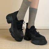 リボン×厚底が可愛い、7cm厚底シューズ スニーカー レディース | maison de LATIR | 詳細画像1 