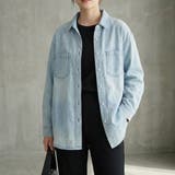 ライトブルー | ほどよいゆるさでこなれて見える、大人カジュアルなデニムシャツ レディース 長袖 | maison de LATIR