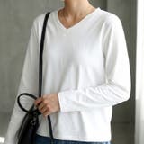 すっきりVネックで着回しやすい、ベーシック長袖Tシャツ レディース 長袖 | maison de LATIR | 詳細画像6