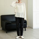 透け感が可愛い、ゆったりシアーニットトップス レディース ニット | maison de LATIR | 詳細画像4 
