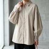 アプリコット | ボリューム袖が可愛い、ゆったりデザインシャツ レディース 長袖 | maison de LATIR