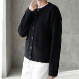 ブラック | ポケット付きで使いやすい、あったかニットカーディガン レディース ニット | maison de LATIR