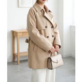 クラシカルな佇まいと美しいシルエットが魅力のミドル丈ダブルブレストコート ハーフ… | maison de LATIR | 詳細画像9 