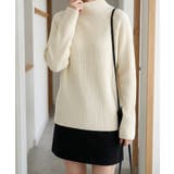 ゆったり身幅で着やすい、リブハイネックニット レディース ハイネック | maison de LATIR | 詳細画像4