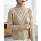 ゆったり身幅で着やすい、リブハイネックニット レディース ハイネック | maison de LATIR | 詳細画像7