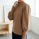ラクダ | 上品に着こなせる、ボリュームスリーブハイネックニット レディース パフスリーブ | maison de LATIR