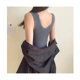 レースデザインが上品なカップ付き裏起毛タンクトップ Vネック インナー | maison de LATIR | 詳細画像4
