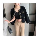 コーデを上品に仕上げるパールボタンニットカーディガン ゴールドボタン 秋 | maison de LATIR | 詳細画像3 