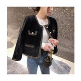 コーデを上品に仕上げるパールボタンニットカーディガン ゴールドボタン 秋 | maison de LATIR | 詳細画像4 