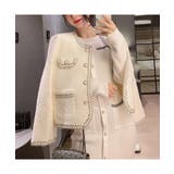 コーデを上品に仕上げるパールボタンニットカーディガン ゴールドボタン 秋 | maison de LATIR | 詳細画像9 