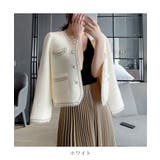 コーデを上品に仕上げるパールボタンニットカーディガン ゴールドボタン 秋 | maison de LATIR | 詳細画像17 