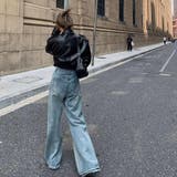 上下に調節できるファスナーでスタイリングを楽しめるバイカージャケット アウター | maison de LATIR | 詳細画像4 