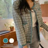 コーデに上品さをプラスする格子縞パターンジャケット 韓国 冬 | maison de LATIR | 詳細画像1 