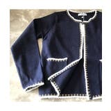 軽い着心地で上品な雰囲気を醸し出すパイピングノーカラージャケット カーディガン | maison de LATIR | 詳細画像7