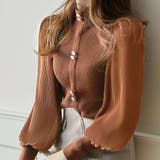 1枚で華やか即華やかなプリーツ袖切り替えリブニットプルオーバー ハイネック フリ… | maison de LATIR | 詳細画像5 