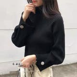 ブラック | 厚みのあるハイネックリブニット ニット セーター | maison de LATIR