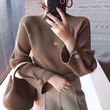 ブラウン | 厚みのあるハイネックリブニット ニット セーター | maison de LATIR