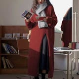 ワイン | 今季旬なレイヤードスタイルを楽しめる上質なロング丈トップス 深いスリット 夏 | maison de LATIR