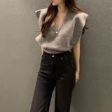 美デコルテがセクシーな秋ニットベスト トップス レイヤード | maison de LATIR | 詳細画像8 