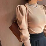 華やかに女性らしさを引き立てる、ふんわりパフスリーブプルオーバー フェミニン ト… | maison de LATIR | 詳細画像3 