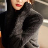 ふんわり感が可愛らしさをアップさせるモヘア風ハイネックニット ニットプルオーバー | maison de LATIR | 詳細画像2