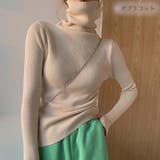 アプリコット | 大人の気品あふれる指穴付きハイネックリブニット ニットプルオーバー カジュアル | maison de LATIR