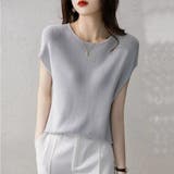 サマーニット モックネック 半袖サマーニット | maison de LATIR | 詳細画像2 