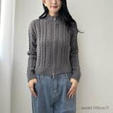 ダブルジップのショート丈ニット ケーブルニット ニット | maison de LATIR | 詳細画像2