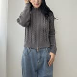 ダブルジップのショート丈ニット ケーブルニット ニット | maison de LATIR | 詳細画像3