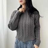 ダブルジップのショート丈ニット ケーブルニット ニット | maison de LATIR | 詳細画像4