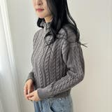 ダブルジップのショート丈ニット ケーブルニット ニット | maison de LATIR | 詳細画像6