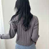 ダブルジップのショート丈ニット ケーブルニット ニット | maison de LATIR | 詳細画像9