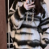 ふわふわボーダーニット ニット オーバーサイズ | maison de LATIR | 詳細画像2