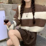 生地違いのボーダーが可愛いショート丈ニット ニット クロップド丈 | maison de LATIR | 詳細画像6